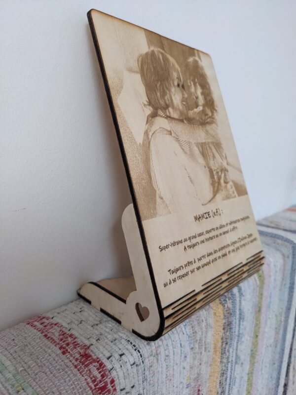 Cadre photo personnalisé gravé en bois – Image 7